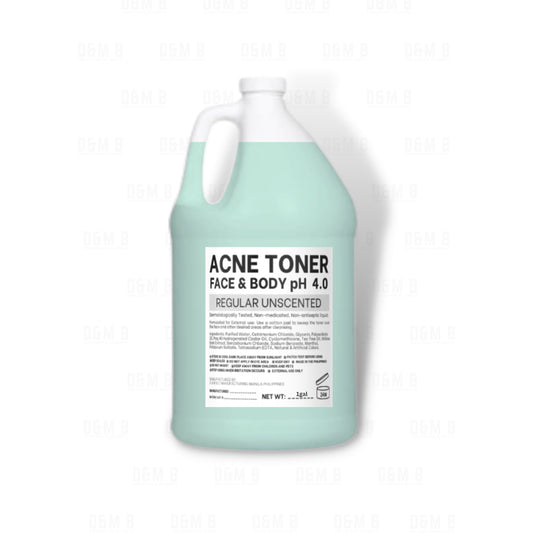 1 galon 3200mL Acne Toner Face & Body pH 4.0 regular Unscented Tea Tree Oil, Willow Bark Extract